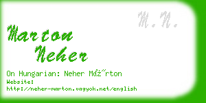 marton neher business card